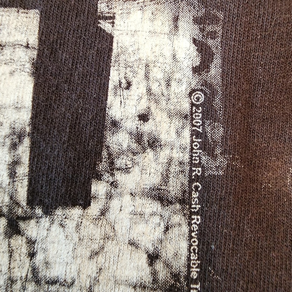 Vintage 2007 Johnny Cash T Shirt Mens XL Zion Footwear Man in Black Graphic - Picture 3 of 9